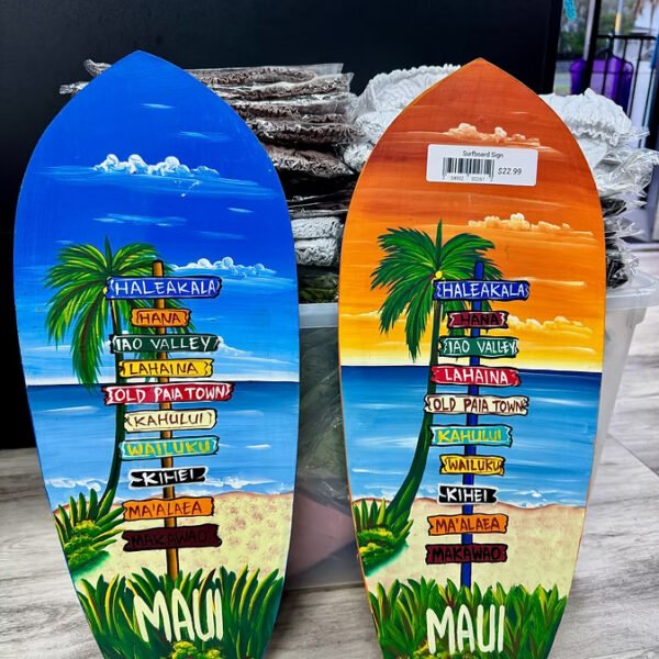 Maui Cities Surfboard Decor