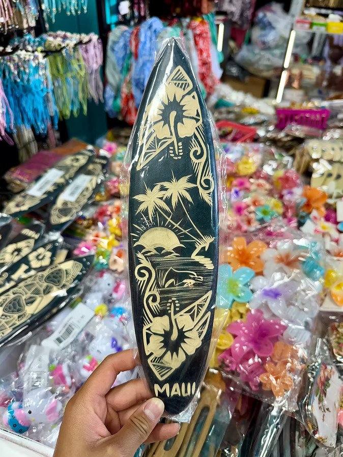 Maui Wooden Surfboard Decoration