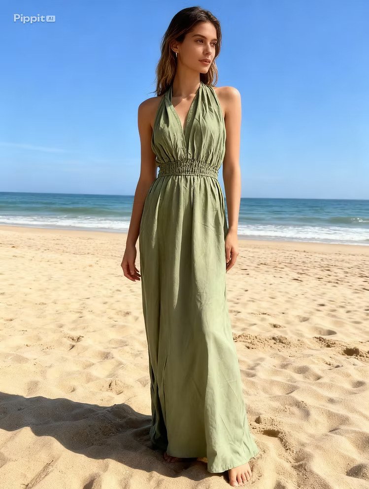 Olive Halter Dress