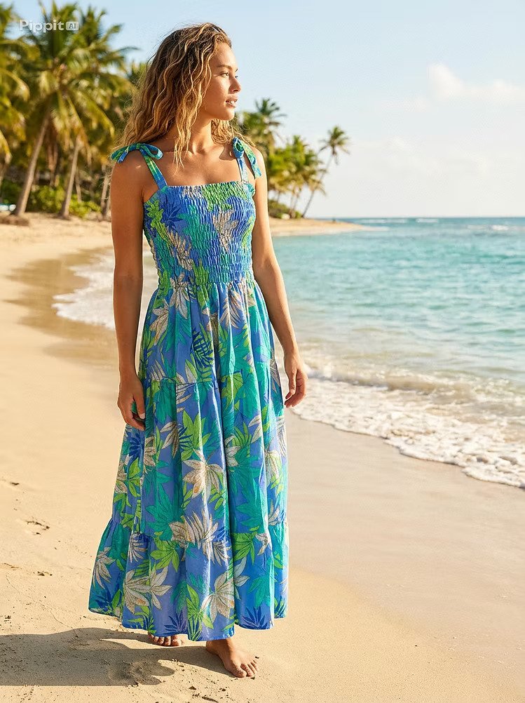 Tropical Flower Sweetheart Dress