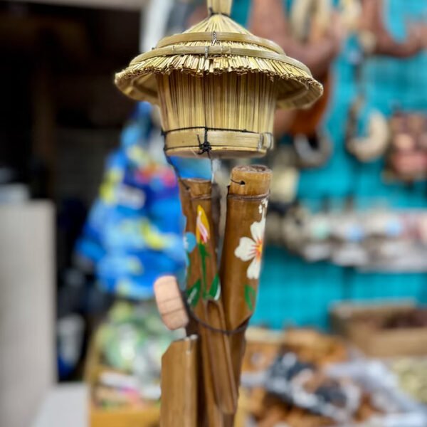 Wooden Hawaiian Windchime and Bird House