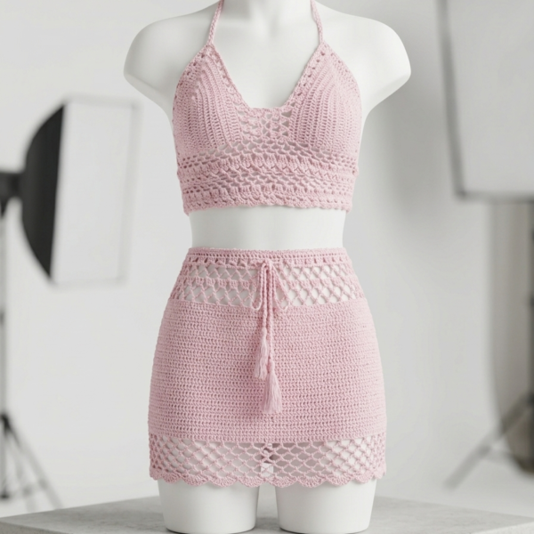 Rose Quartz Crochet Two-Piece