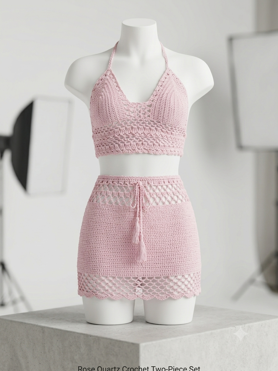 Rose Quartz Crochet Two-Piece