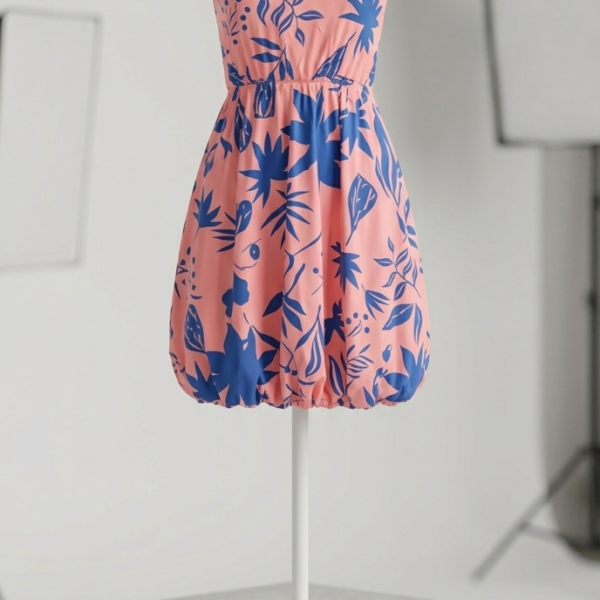 Strapless Bubble Hem Mini Dress