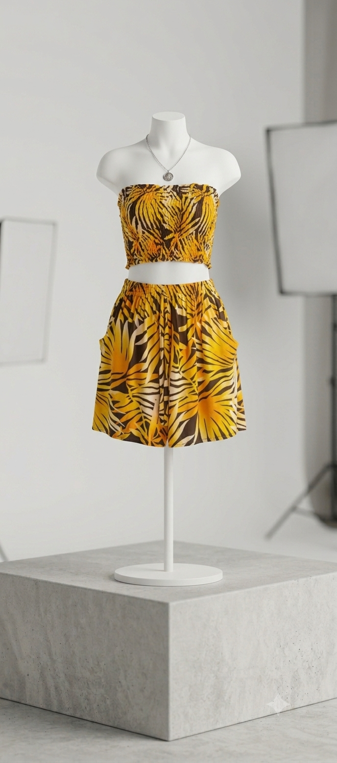 Strapless Bubble Hem Mini